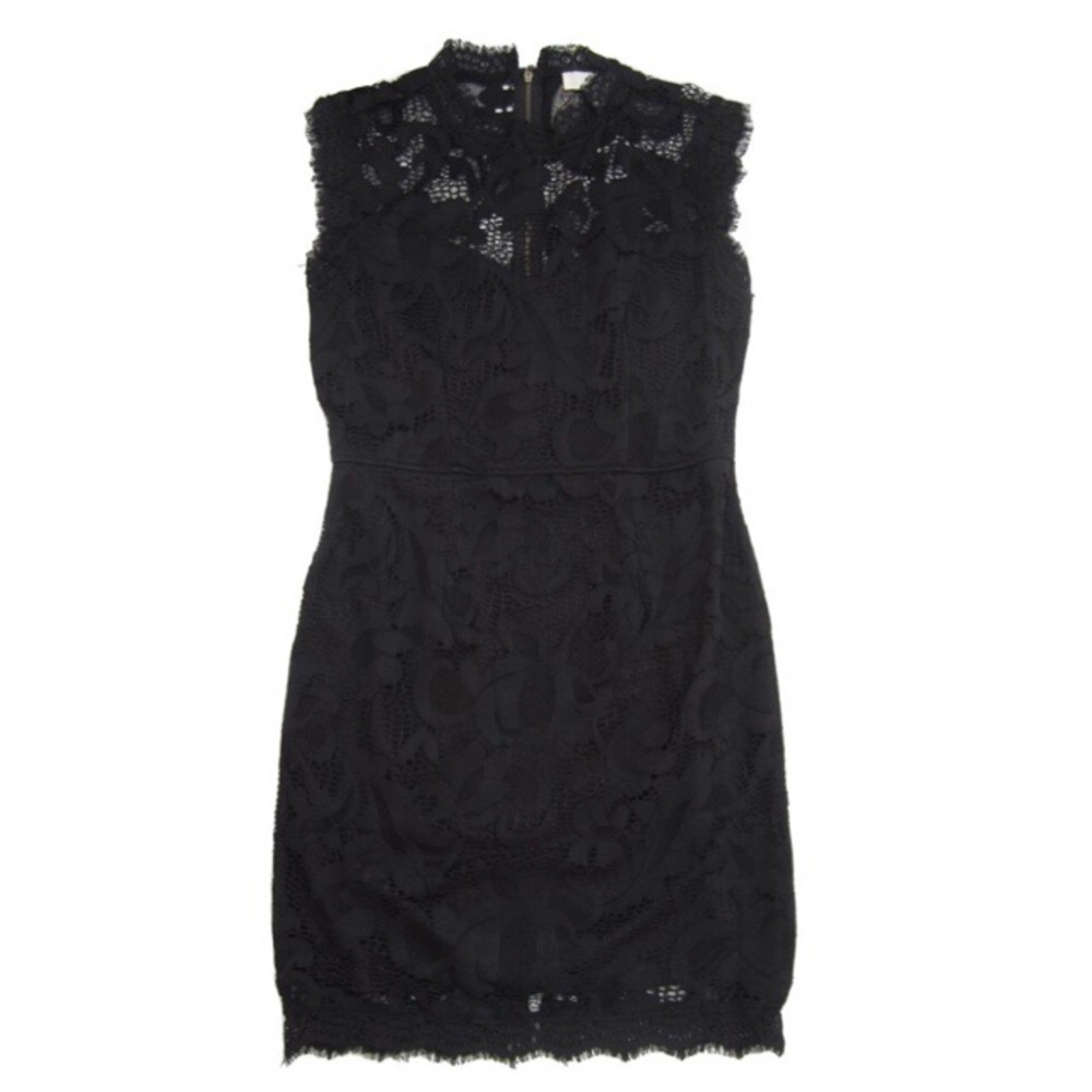 Black lace mini dress